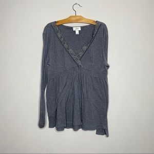 Loft Tunic Tee Grey Lace